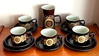Buy Set Of 5 Vintage Denby ARABESQUE Teacups & Saucers With Milk Jug & 2 Tea Plates • 32.50£