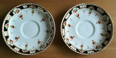 Buy ROYAL VALE HJC LONGTON 3256 SWAGS AND GILT DESIGN - 2 X CHINA SAUCERS (13.7cm) • 3.99£