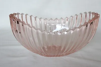 Buy Art Deco Pink Glass 'Boat' Bowl By Sowerby • 14.99£