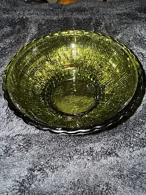Buy FTD 1975 Vintage Avocado Green Depression Glass Bowl 7  • 9.59£
