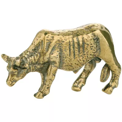 Buy Brass Cow Ornament Vintage Decor Bookshelf Bookcase Chinese Style • 8.99£