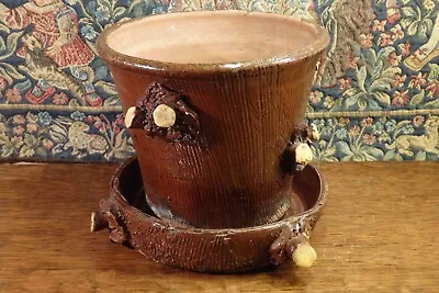 Buy A Rare Antique Welsh  * Buckley Pottery * Slipware Decorated Flower Pot & Stand • 120£