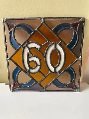 Buy Reclaimed Antique Number 60 Or 09 Stained Glass Leaded Window Panel#collectable • 50.50£