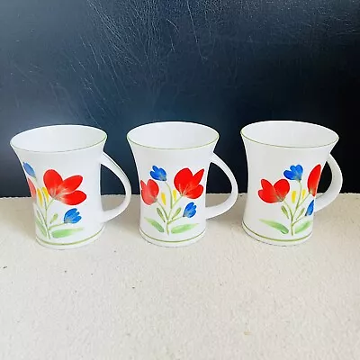 Buy Fine Bone China Woolbro Tulips Colorful Coffee Tea Cup Mugs Set Of 3 • 0.99£