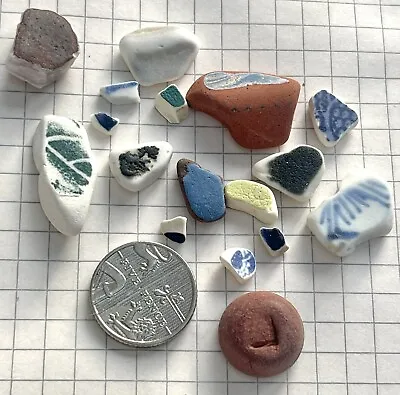 Buy PRETTY POTTERY PIECES Sea Glass North East Coast Seaham • 2£