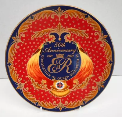 Buy Royal Worcester China Plate - 50th Anniversary Coronation Queen Elizabeth II • 9.99£