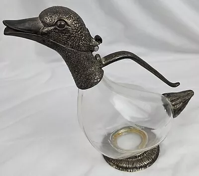 Buy Vintage Duck Shape Decanter Carafe Silver Plated Metal  • 19.99£