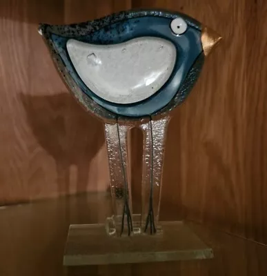Buy Fused Glass Ornament Bird Dark Blue - Nobilé Glassware - 1324-15 • 18£