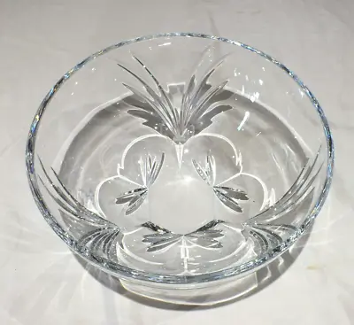 Buy Vintage Cut Glass Lead Crystal Fruit Bowl Large Heavy Modernist 27.5 Cm Dia • 13£