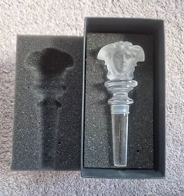 Buy  Versace Rosenthal Medusa Wine Stopper .Frosted Glass Head. Lead Crystal Stopper • 55£