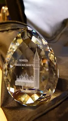 Buy Laser 3D Etched Venezia Plazza San Marco Faceted Paperweight • 6£