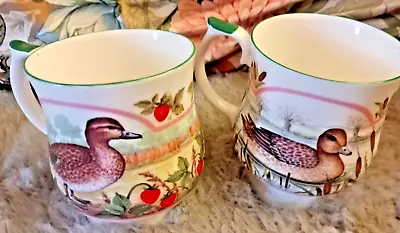 Buy Crownford Queens China Teal & Widgeon Footed Duck Mugs Fine Bone China Exc Condn • 15£