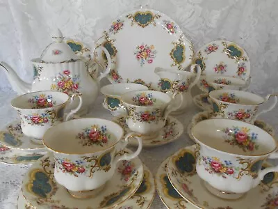 Buy Royal Albert  Berkeley  English Bone China Tea Set For 6 People Inclu Tea Pot • 220£