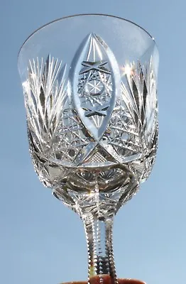 Buy  BOHEMIAN Czechoslovakia RIVIERA Crystal Cut Glass Wine Water Goblet C.1970's . • 19.18£