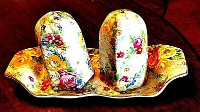 Buy Vintage Lord Nelson Ware Rose Time Chintz Salt And Pepper Shakers With Tray VGC • 24.60£