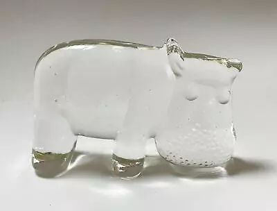 Buy Vintage Kosta Boda Flat Back Hippo Zoo Series Bertil Vallien Swedish Art Glass • 39.46£