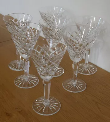 Buy 7 X 'Tyrone' Waterford Crystal Claret Wine Glasses (5 Signed) - 16.5 Cm Tall VGC • 139.99£
