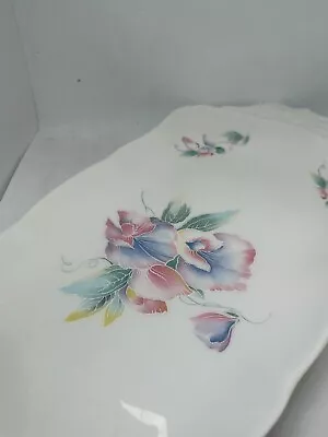 Buy Aynsley Little Sweetheart Bone China Floral Long Platter Tray 12.5  #LH GA 5153 • 7.59£