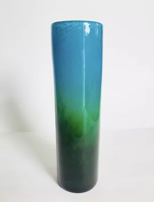 Buy Swedish Signed Ekenas Glass Vase Blue/green John Orwar Lake Scandinavian Glass • 12.50£