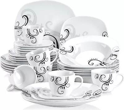 Buy 30Pc Complete Dinner Set Decal Crockery Porcelain Plates Bowls Mugs Cups Saucers • 64.99£