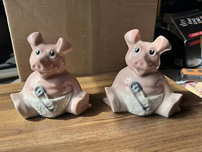 Buy 2 X NatWest Wade Woody Pink Pig Money Boxes & Stoppers No Chips Or Cracks Pair • 16.99£