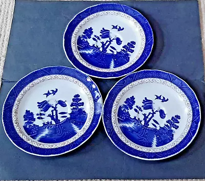 Buy 3 Royal Doulton Booths Real Old Willow Saucers Majestic Collection 7  1981  1126 • 8£