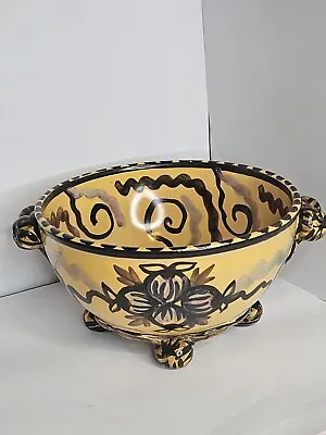 Buy EGERSUND NORGE FOOTED BOWL WITH HANDLES 1930s HAND PAINTED RARE • 76.19£