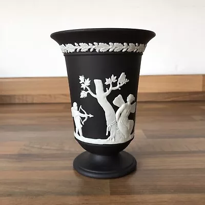 Buy Vintage WEDGWOOD Black Jasperware Vase 1970's - Made In England - 5.25  Tall • 39.99£