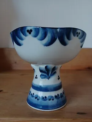 Buy Russian Ceramic Gzhel Handpainted Bowl White/ Blue 11cm Height • 10£