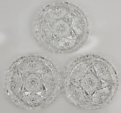 Buy Vintage Pressed Glass Coasters 3.5  Diameter Lot Of 3 Anchor Hocking 1950s Clear • 7.50£