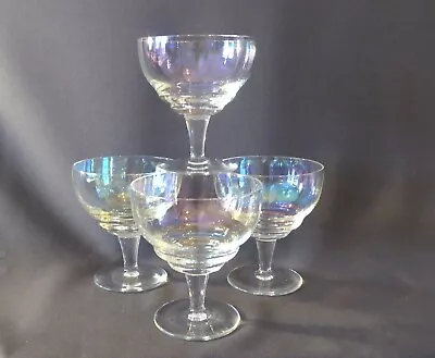 Buy 4 Quality Vintage Iridescent Champagne / Cocktail Coupe Drinking Glasses • 35£