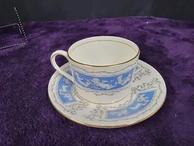 Buy Vintage Coalport Blue And White Cup And Saucer Revelry Bone China In W/Cherubs • 47.42£