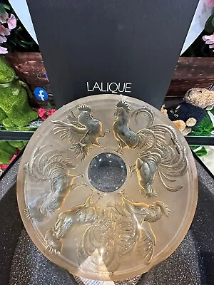 Buy Lalique Amber Crystal Rooster Bowl Coq Nain Design 12  Wide 3.5  High - New • 920£
