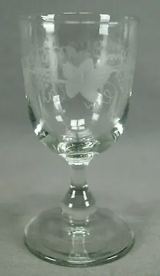 Buy Late 19th Century Bohemian Victorian Engraved Grapevine Clear Claret Wine Glass • 18.94£
