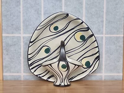 Buy West German Pottery Bowl And Basket Peacock Abstract • 89£