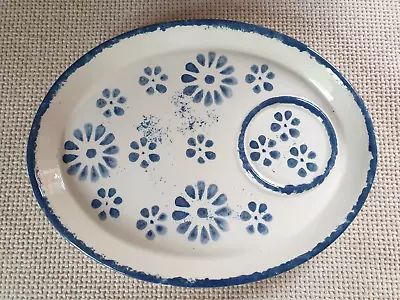 Buy Cornish Blue & Cream Presingoll Pottery Snack Plate 25cm • 7.99£