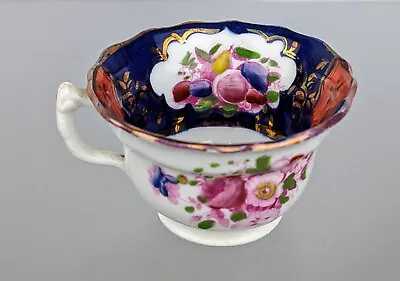 Buy Antique 19c Gaudy Welsh Copper Lustre Pottery Fruit Floral Pattern Victorian Cup • 38.95£