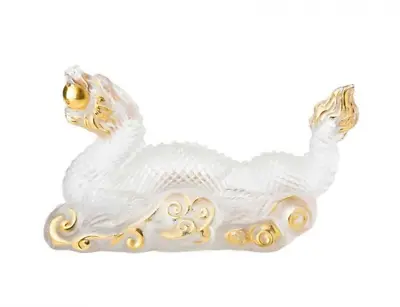 Buy New Lalique Crystal Tianlong Dragon Clear Gold Sculpture #10789300 Brand Nib F/s • 931.68£