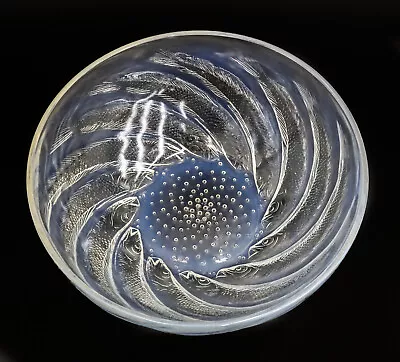 Buy Rene Lalique France Opalescent Art Glass Bowl In Poissons Fish Signed • 415.01£