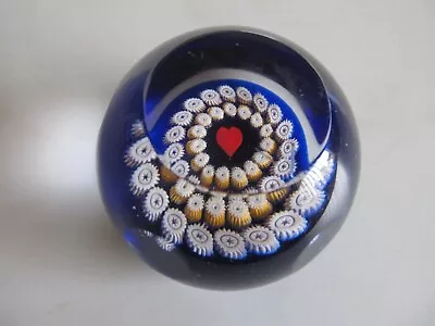 Buy Caithness Art Glass,  Millefiori, Paperweight, With A Central Red Love Heart. • 3.20£