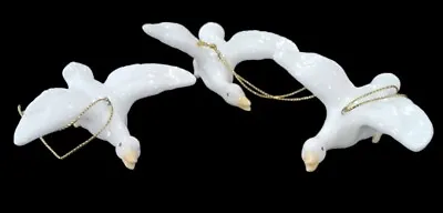 Buy 3 Bone China Mini Flying Geese Figurines Christmas Ornaments • 19.27£