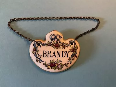 Buy Crown Staffordshire Fine Bone China Hand Painted Decanter Label BRANDY. • 19.99£