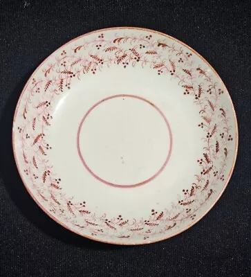 Buy An Antique John Ridgway Tea Saucer Hand Painted With Pink Floral Border C1840 • 15£