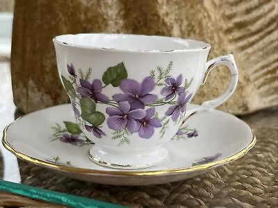 Buy ROYAL VALE Vintage Fine China Violet Pattern Teacup And Saucer. Rarer Style • 10£