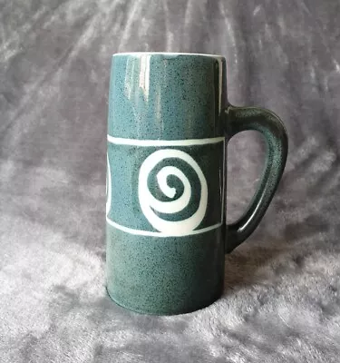 Buy Brixham Pottery Devon Mug Large, Sgrafitto Spirals, Green/Grey Glossy, 16floz • 10£