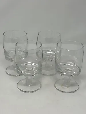 Buy Lot Of 4 Antique Arcadia ARE2 Crystal Clear Elegant Handblown Wine Water Goblets • 28.76£