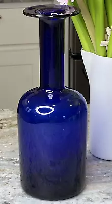 Buy 1960s Holmegaard Cobalt Blue 10  Gulvase Glass Bottle Form Vase • 62.34£