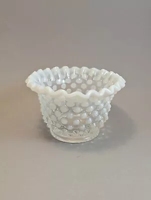 Buy Fenton White Opalescent Glass Hobnail Mayonaise Bowl • 47.45£