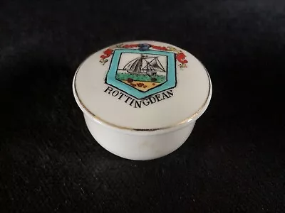 Buy Crested China - ROTTINGDEAN Crest - Pill Box - Unmarked. • 5£