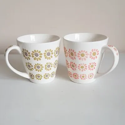 Buy Laura Ashley Daisy Pattern Mugs Pair Retro • 12£